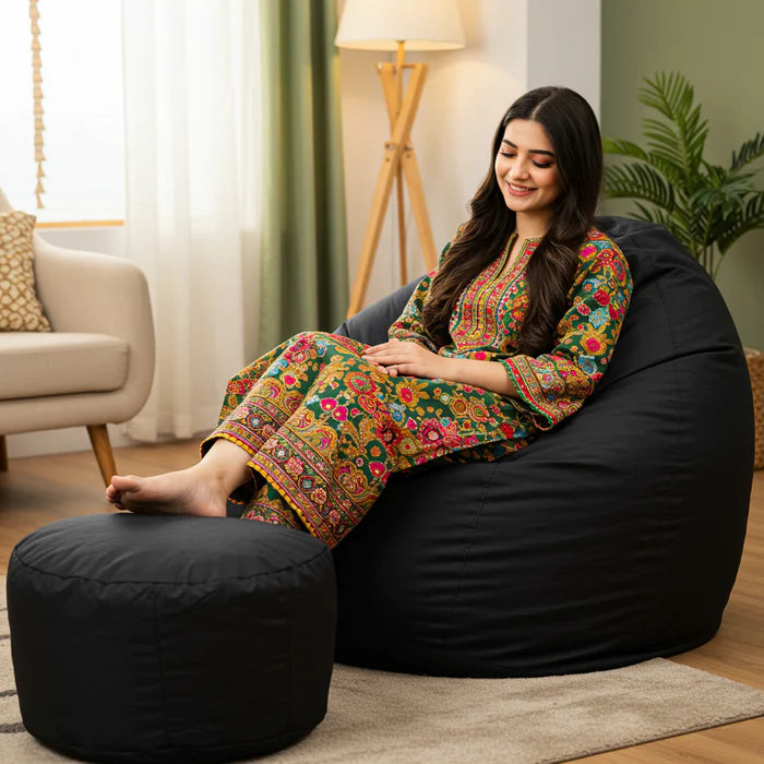 Elegant Bean Bag (FREE FOOT STOOL)