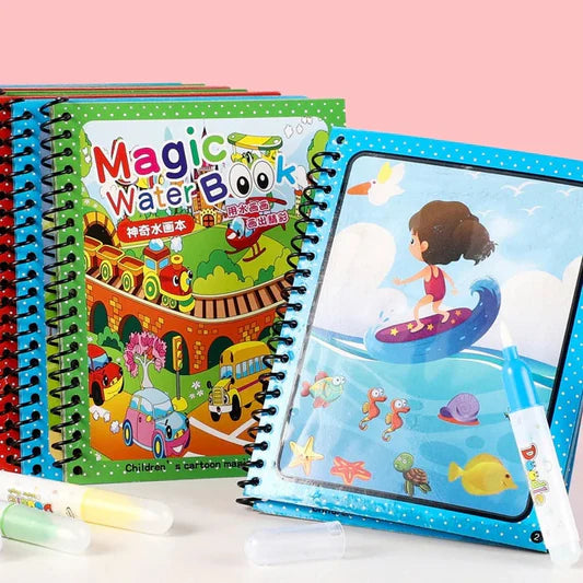 Reusable™️ 8 pages Magic Water Painting & Drawing Board Book + Doodle pen