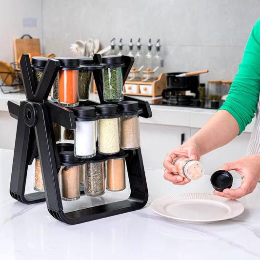 18 in 1 Rotating Ferris Wheel Glass Spice Rack