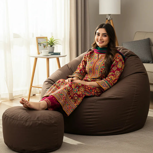 Elegant Bean Bag (FREE FOOT STOOL)